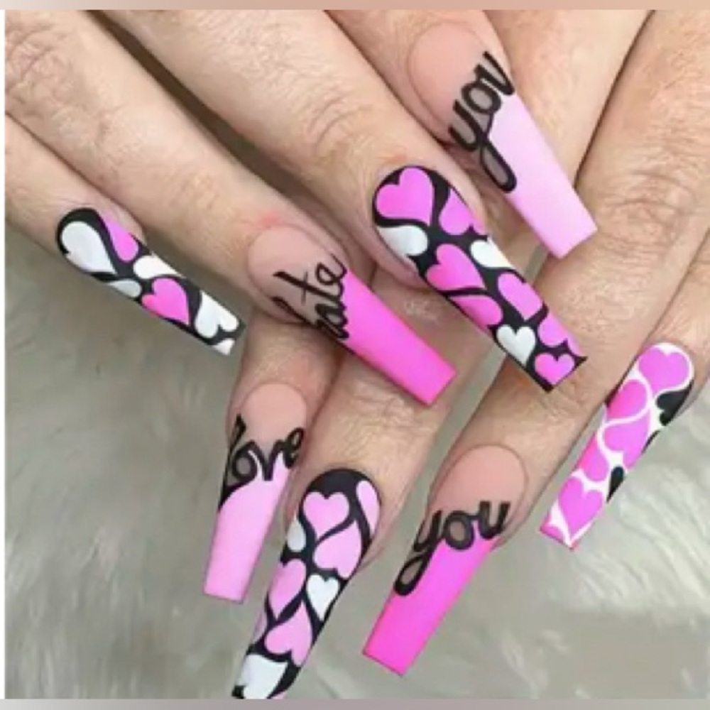 Brand New 24-Piece Matte Long Coffin Press-On Nails FINAL SALE